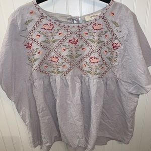 embroidered peplum top